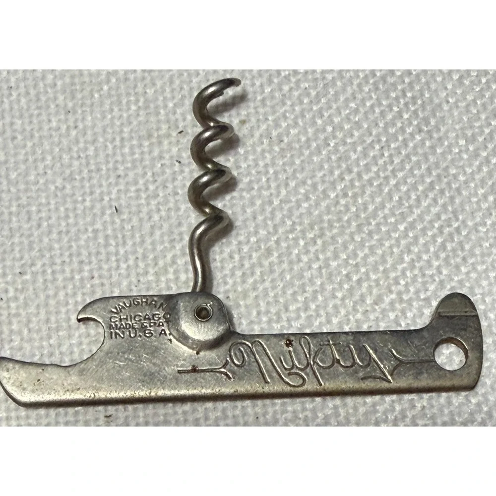 Vintage Vaughan Chicago Nifty Bottle Opener Corkscrew Multi Tool Made in USA